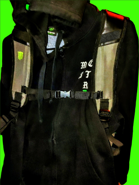 Monster Energy Black Hoodie with Graphic Logo With Monster Energy Duffle Bag.